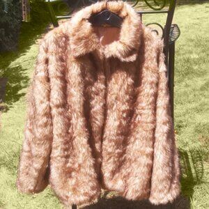 Women’s 5XL Brown Faux Fur Coat Plus Size Winter Jacket Long Plush